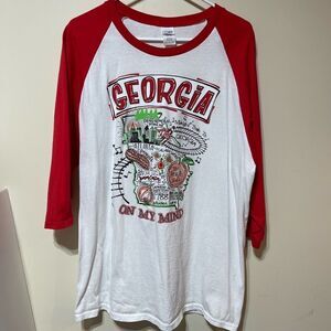 Gildan Georgia Bulldogs Top White with design XL NWOT